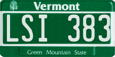 VT license plate LSI383