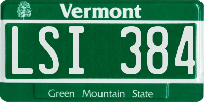 VT license plate LSI384