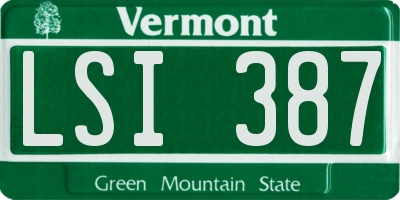 VT license plate LSI387