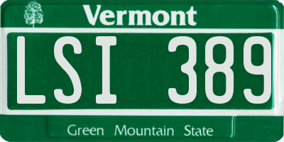VT license plate LSI389