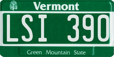 VT license plate LSI390