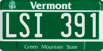 VT license plate LSI391
