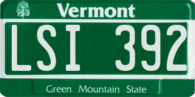 VT license plate LSI392