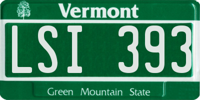 VT license plate LSI393