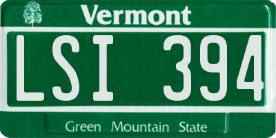 VT license plate LSI394