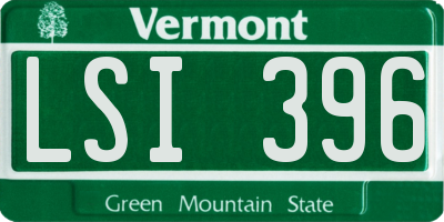 VT license plate LSI396