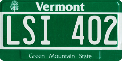 VT license plate LSI402