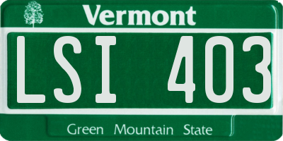 VT license plate LSI403