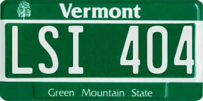 VT license plate LSI404