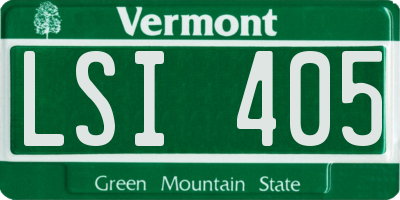 VT license plate LSI405