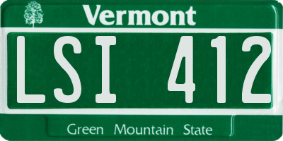 VT license plate LSI412