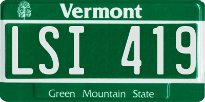VT license plate LSI419
