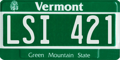 VT license plate LSI421