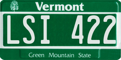 VT license plate LSI422