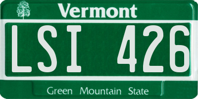 VT license plate LSI426