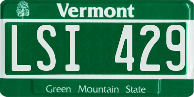 VT license plate LSI429