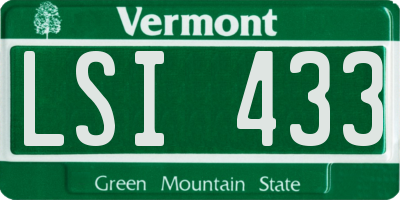 VT license plate LSI433