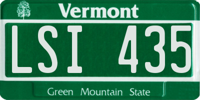 VT license plate LSI435