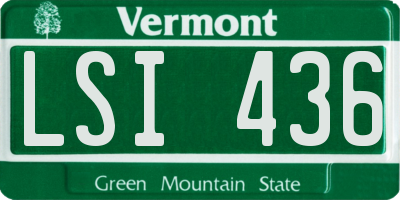 VT license plate LSI436