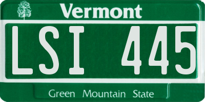 VT license plate LSI445