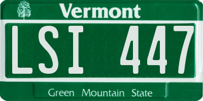 VT license plate LSI447
