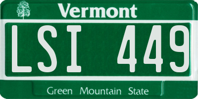 VT license plate LSI449