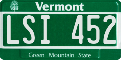 VT license plate LSI452
