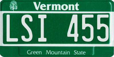 VT license plate LSI455