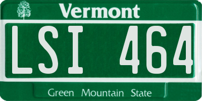 VT license plate LSI464