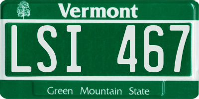 VT license plate LSI467