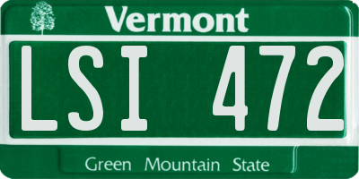 VT license plate LSI472