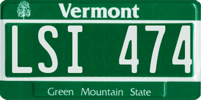 VT license plate LSI474