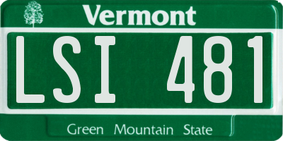 VT license plate LSI481