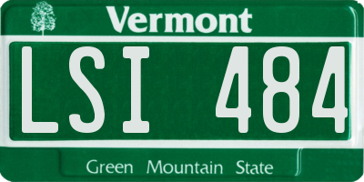 VT license plate LSI484