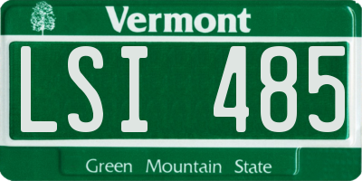 VT license plate LSI485