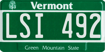 VT license plate LSI492