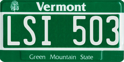 VT license plate LSI503