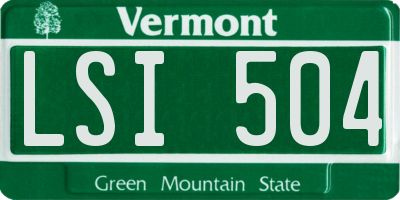 VT license plate LSI504