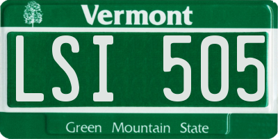 VT license plate LSI505
