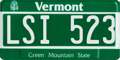 VT license plate LSI523