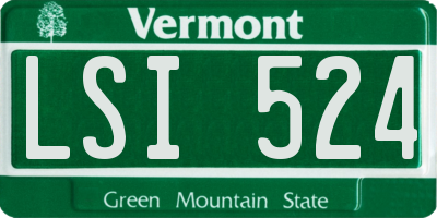 VT license plate LSI524