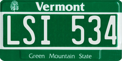 VT license plate LSI534