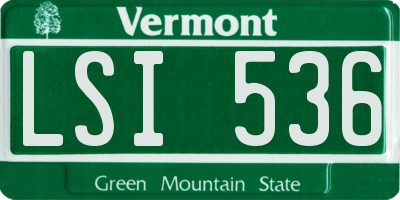 VT license plate LSI536