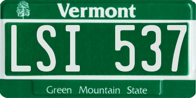 VT license plate LSI537