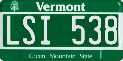 VT license plate LSI538
