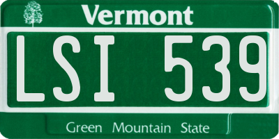 VT license plate LSI539
