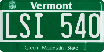 VT license plate LSI540