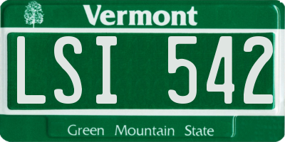 VT license plate LSI542