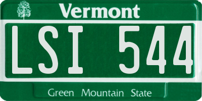 VT license plate LSI544