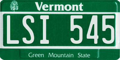 VT license plate LSI545